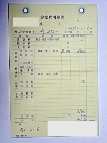 猫の慢性腎不全　通院費150206